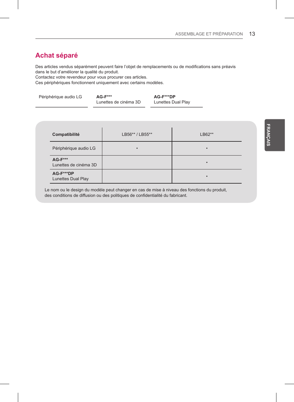 Achat séparé | LG 32LB561B User Manual | Page 88 / 291