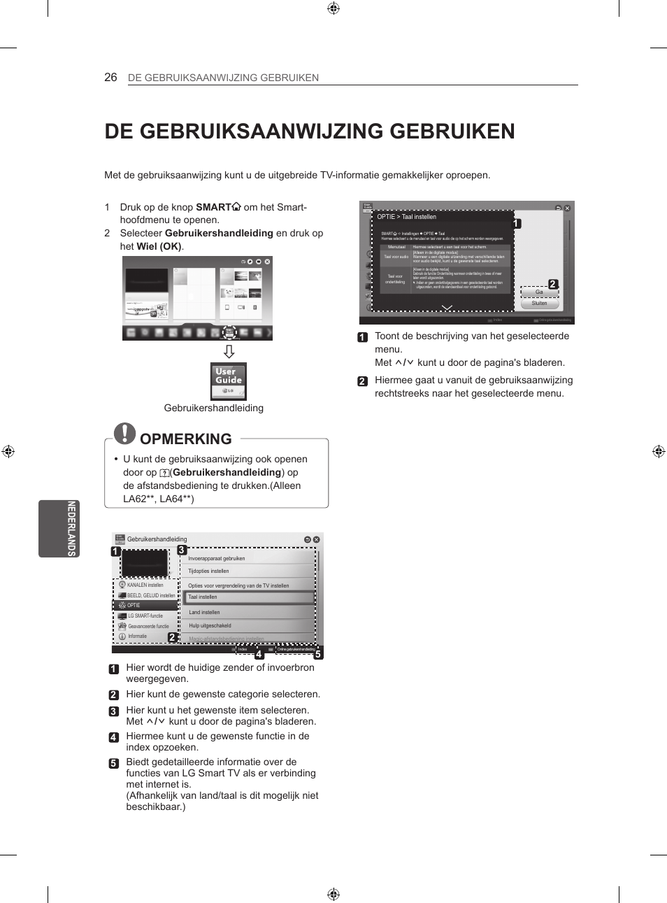 De gebruiksaanwijzing gebruiken, Opmerking | LG 55LA667S User Manual | Page 254 / 332