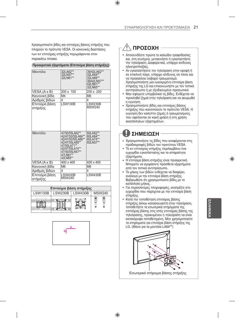 Προσοχη, Σημειωση | LG 55LA667S User Manual | Page 279 / 332