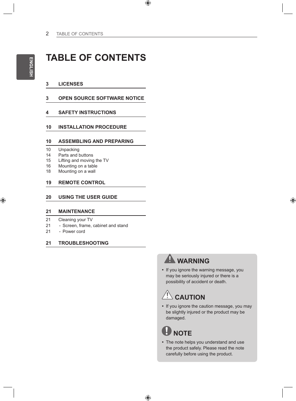 LG 22LS3500-ZA User Manual | Page 10 / 198