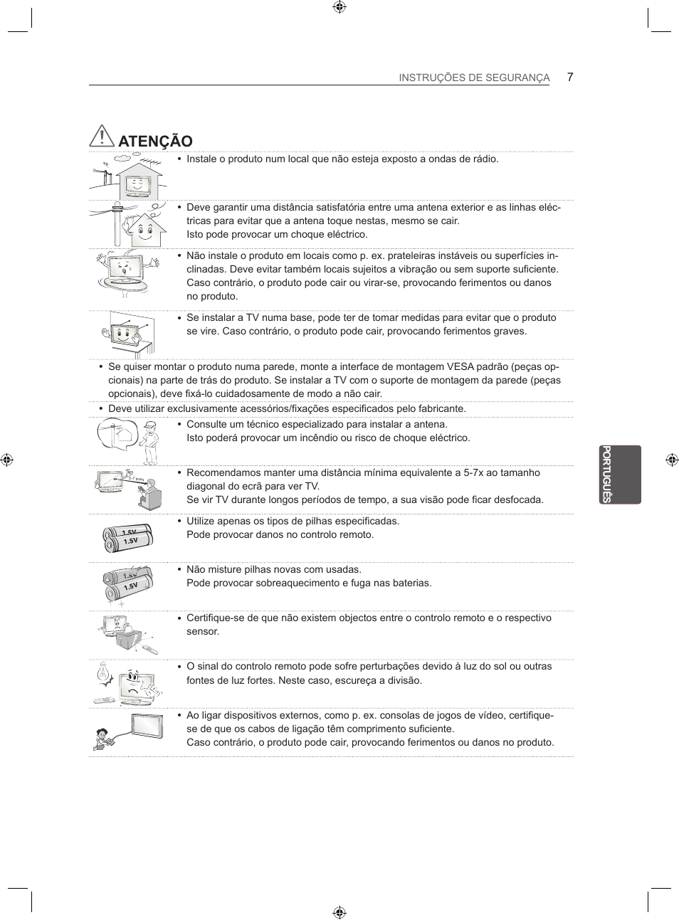 Atenção | LG 22LS3500-ZA User Manual | Page 123 / 198