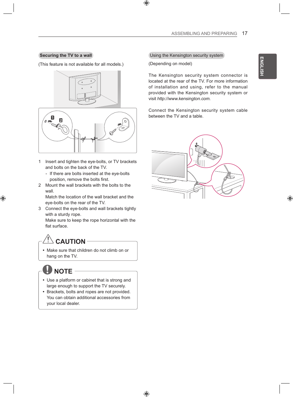 Caution | LG 22LS3500-ZA User Manual | Page 25 / 198