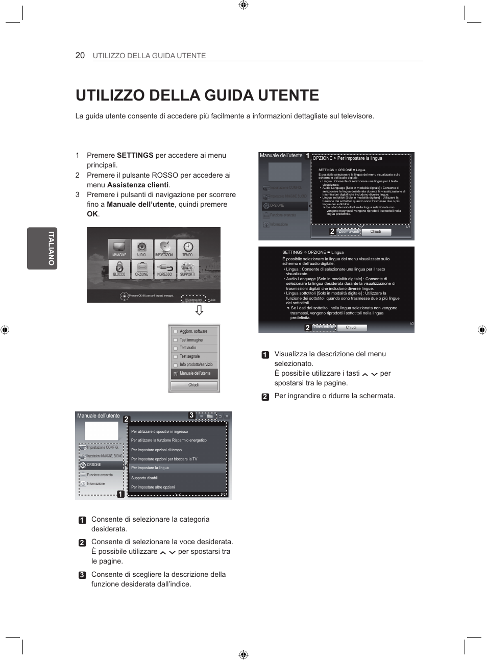 Utilizzo della guida utente, It a it aliano utilizzo della guida utente | LG 22LS3500-ZA User Manual | Page 90 / 198