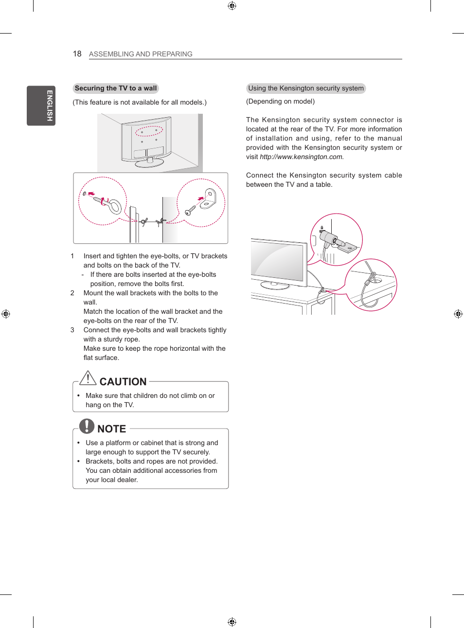 Caution | LG 32LS3500 User Manual | Page 28 / 214