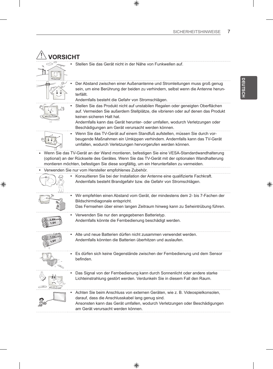 Vorsicht | LG 32LS3500 User Manual | Page 39 / 214