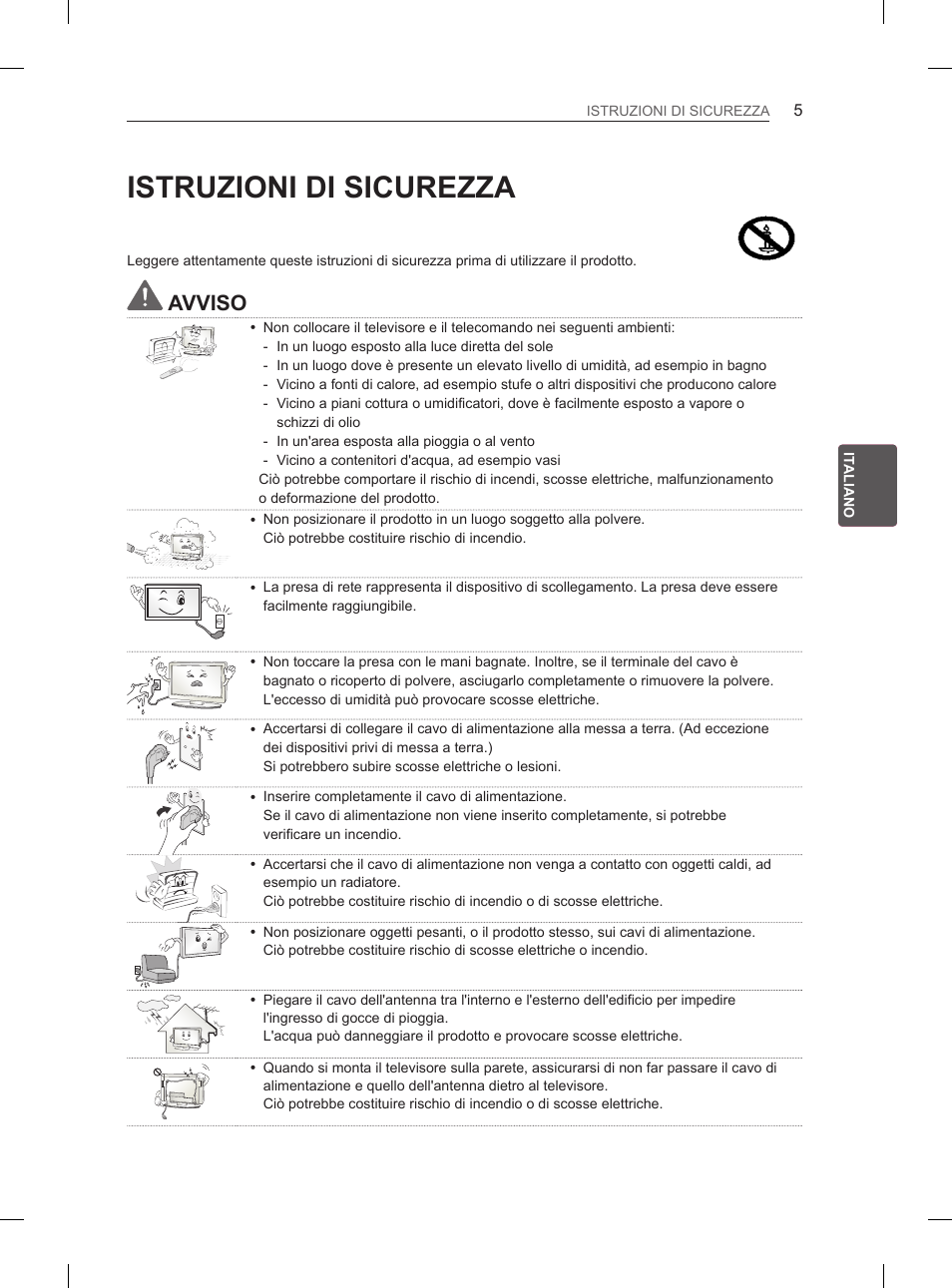 Istruzioni di sicurezza, Avviso | LG 55LA970V User Manual | Page 140 / 331