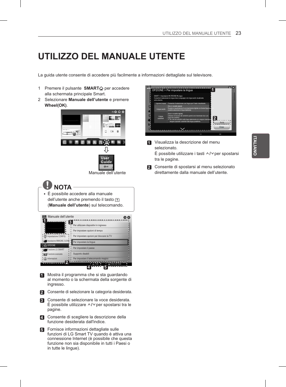 Utilizzo del manuale utente, Nota | LG 50PH670S User Manual | Page 108 / 275