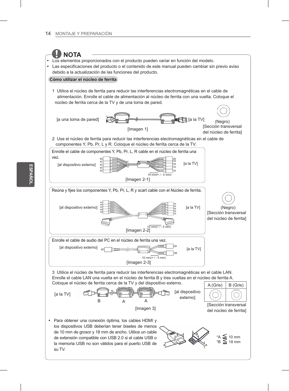 Nota | LG 50PH670S User Manual | Page 125 / 275