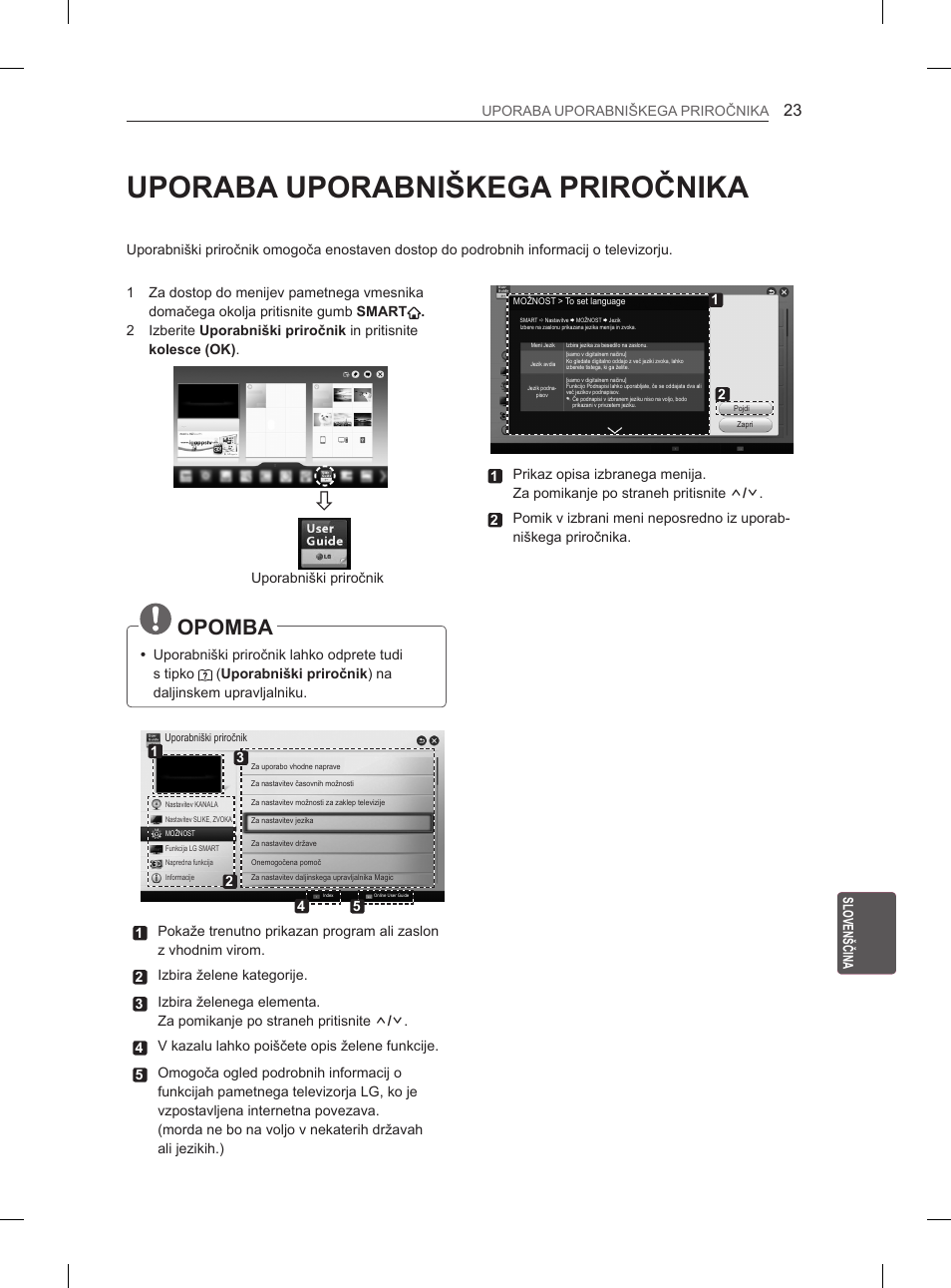 Uporaba uporabniškega priročnika, Opomba | LG 50PH670S User Manual | Page 238 / 275