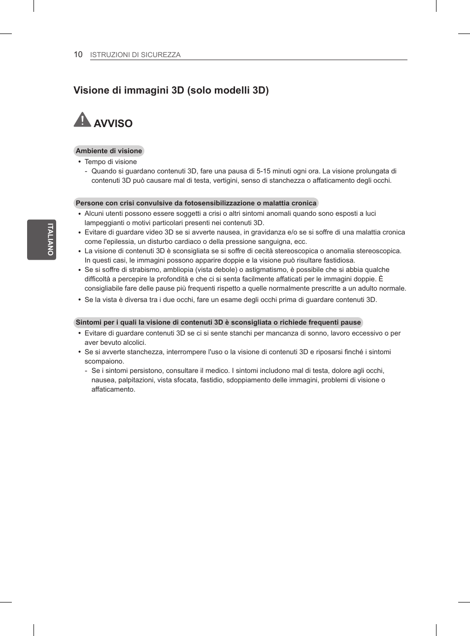 Avviso, Visione di immagini 3d (solo modelli 3d) | LG 50PH670S User Manual | Page 95 / 275