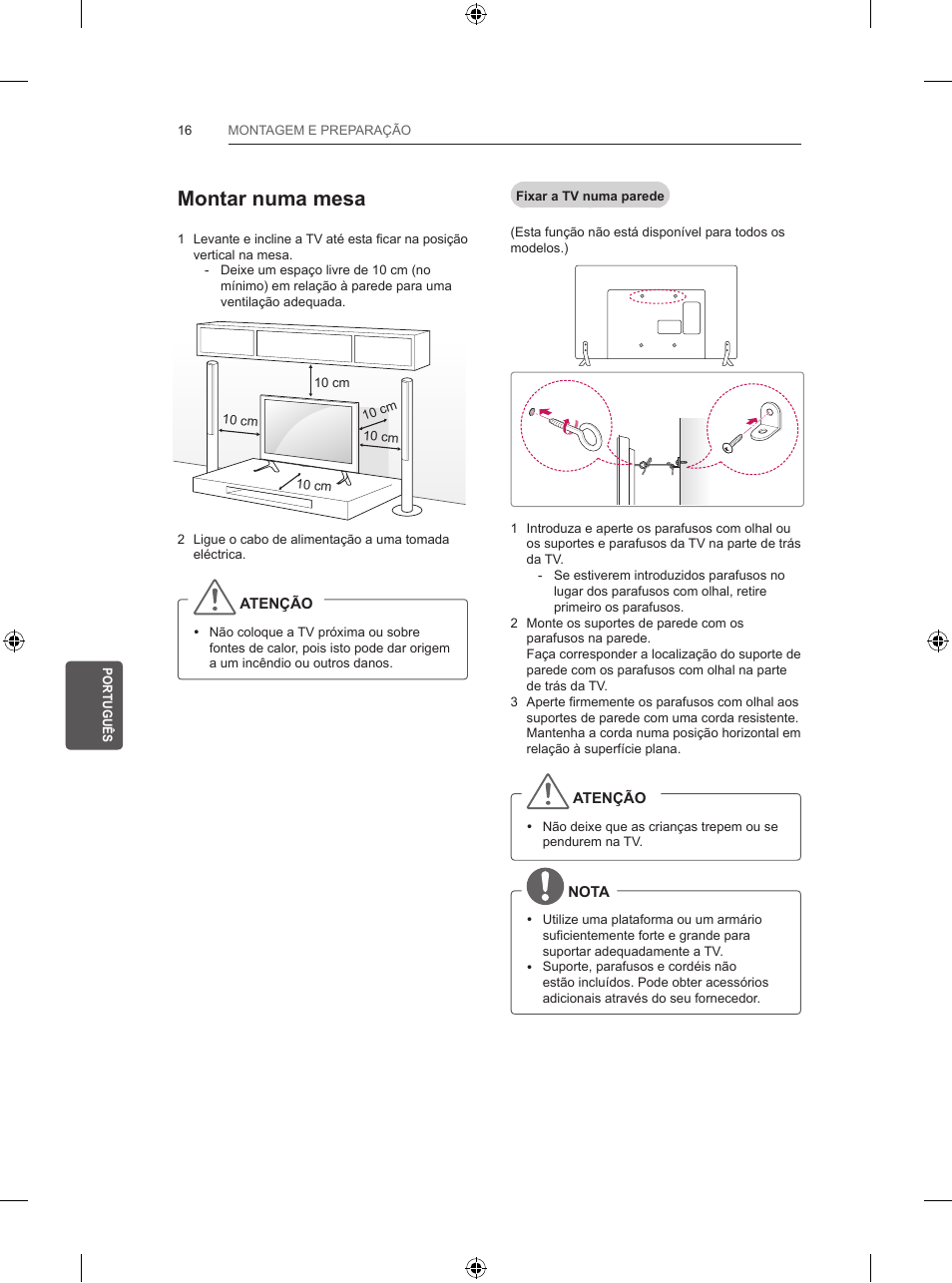 Montar numa mesa | LG 47LB5700 User Manual | Page 158 / 236