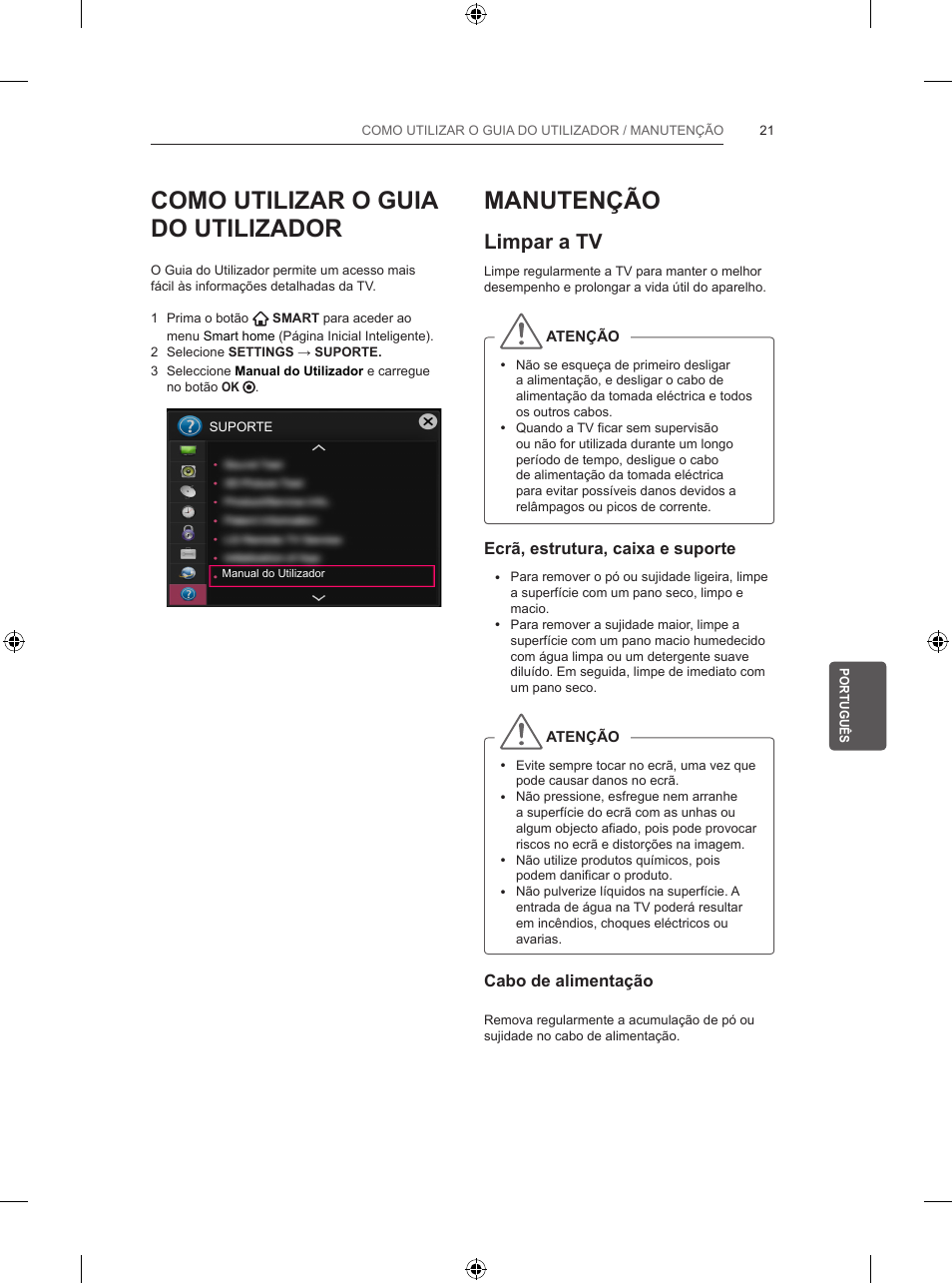 Como utilizar o guia do utilizador, Manutenção, Limpar a tv | LG 47LB5700 User Manual | Page 163 / 236