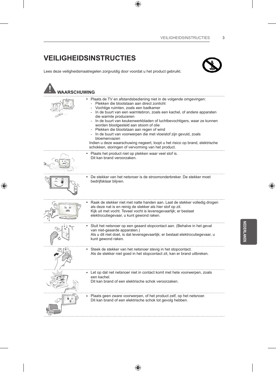 Veiligheidsinstructies | LG 47LB5700 User Manual | Page 167 / 236