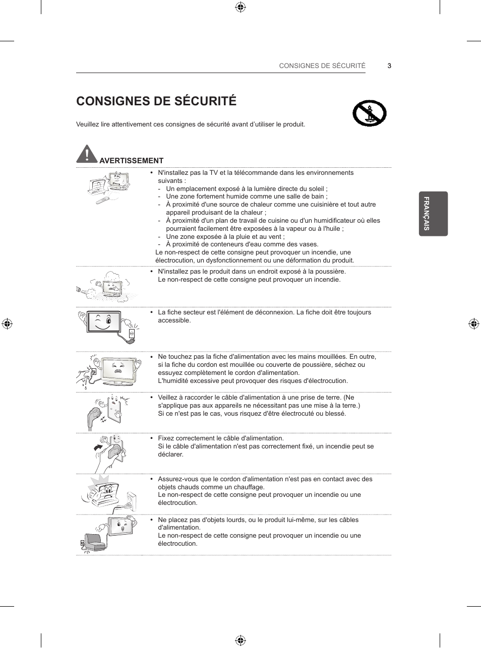 Consignes de sécurité | LG 47LB5700 User Manual | Page 71 / 236