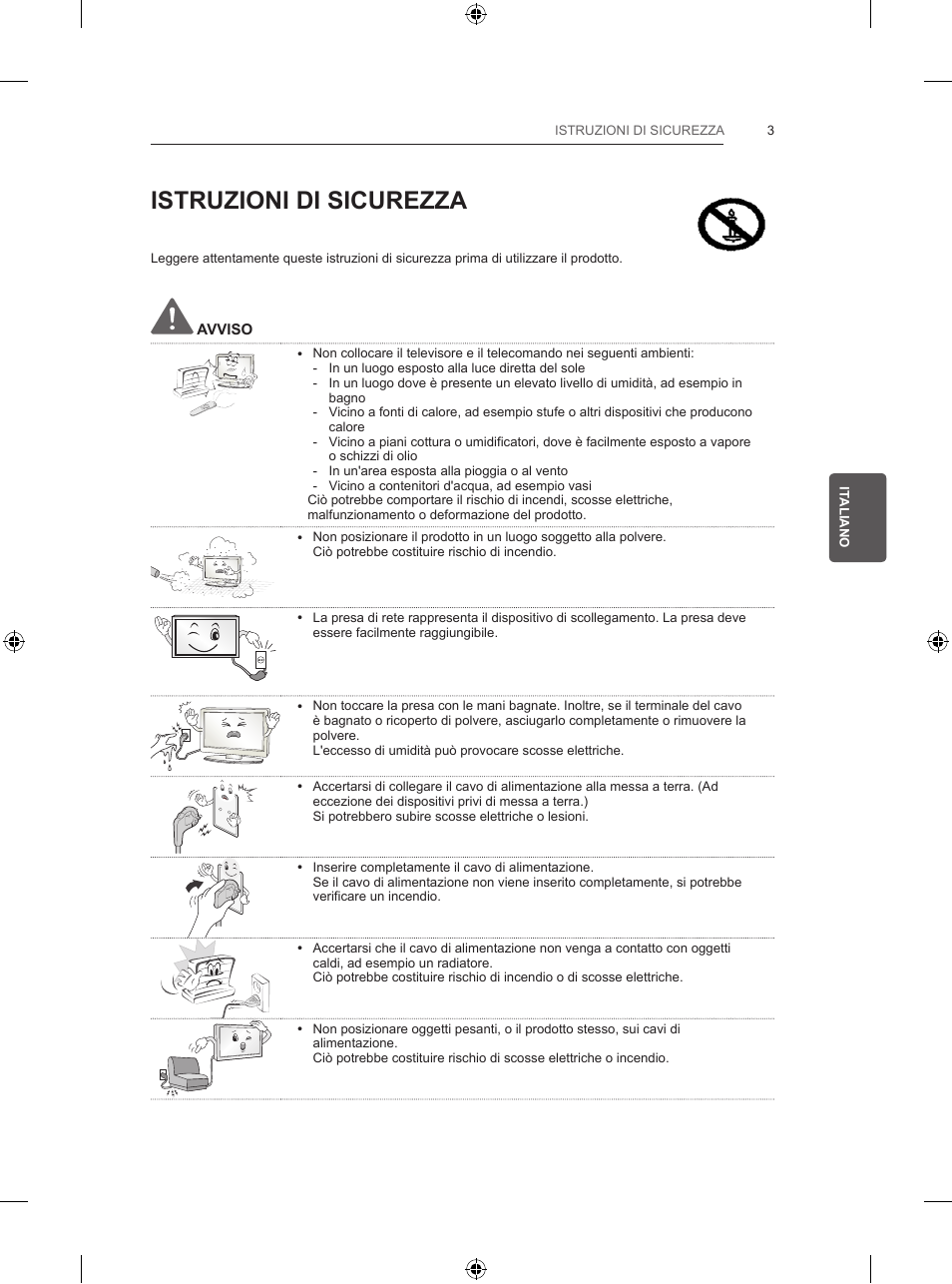 Istruzioni di sicurezza | LG 47LB5700 User Manual | Page 93 / 236