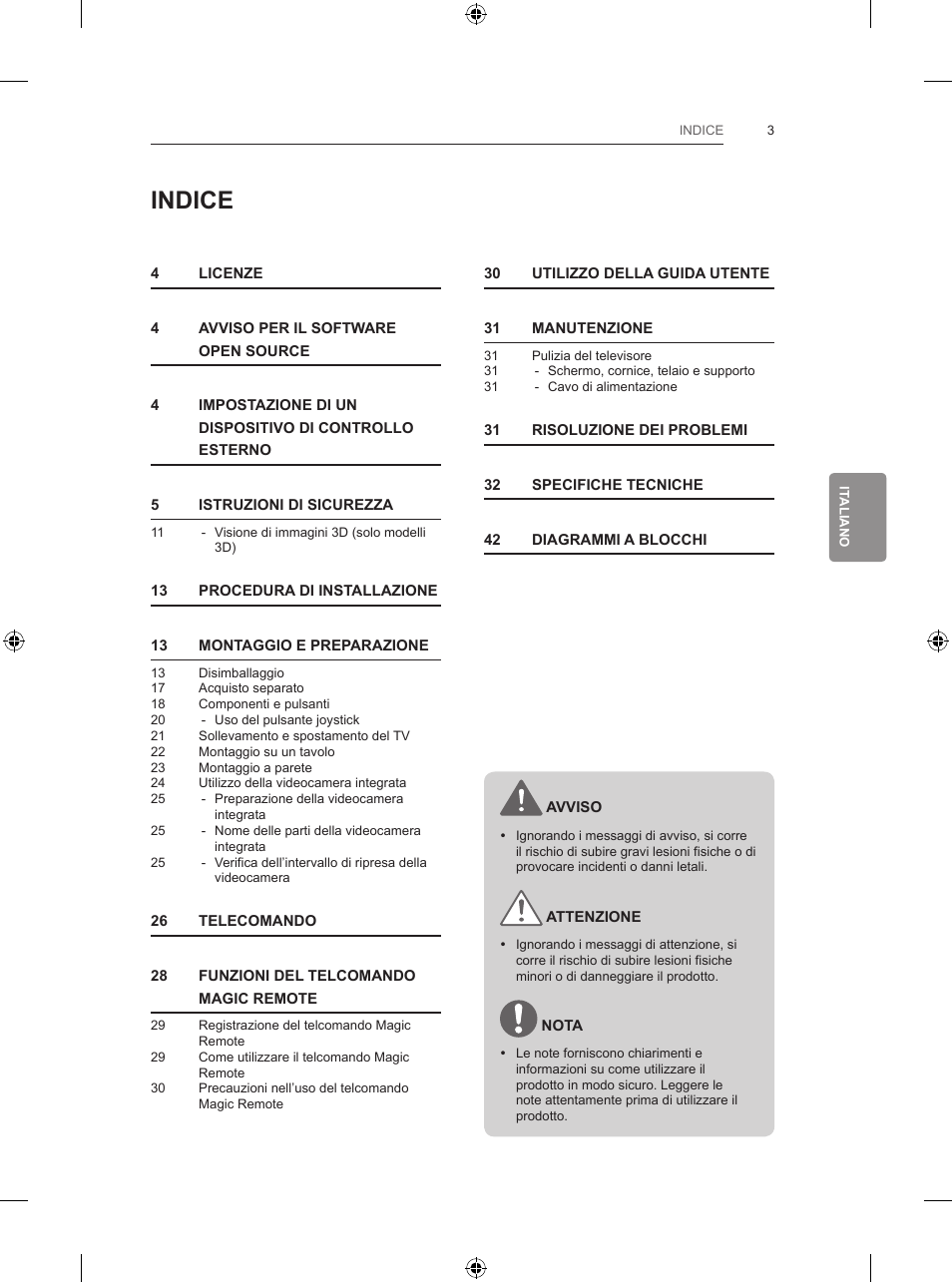 Indice | LG 42LB670V User Manual | Page 145 / 356