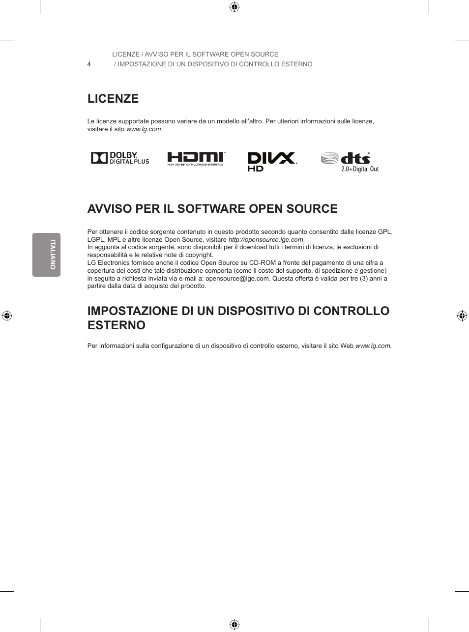 Licenze, Avviso per il software open source | LG 42LB670V User Manual | Page 146 / 356