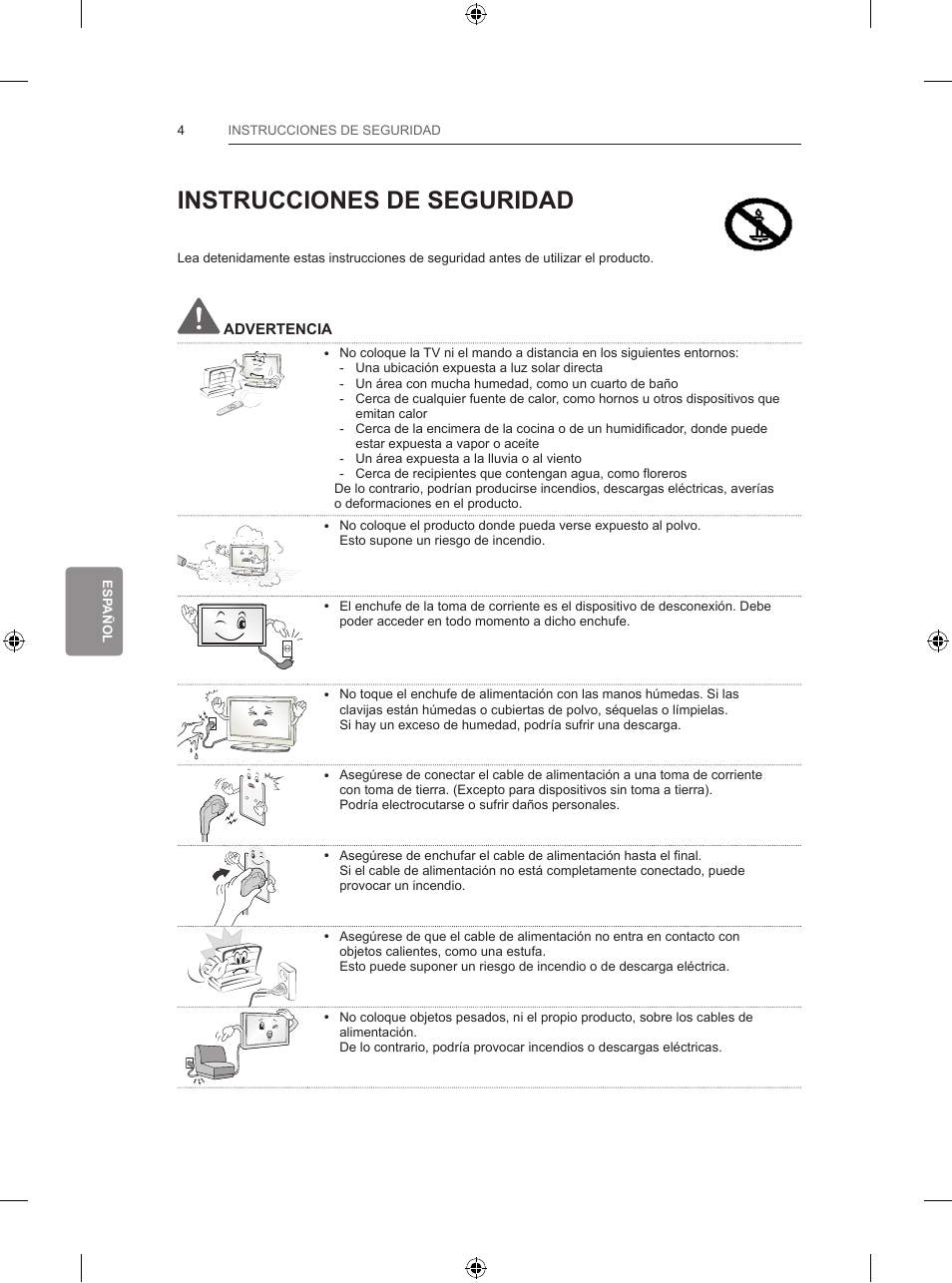 Instrucciones de seguridad | LG 42LB670V User Manual | Page 190 / 356