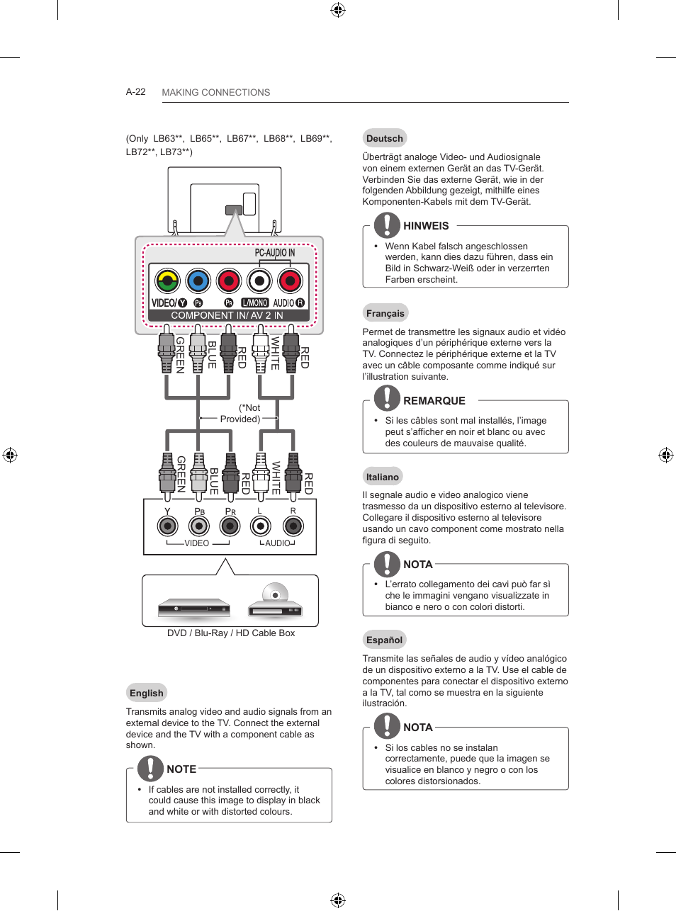 LG 42LB670V User Manual | Page 22 / 356