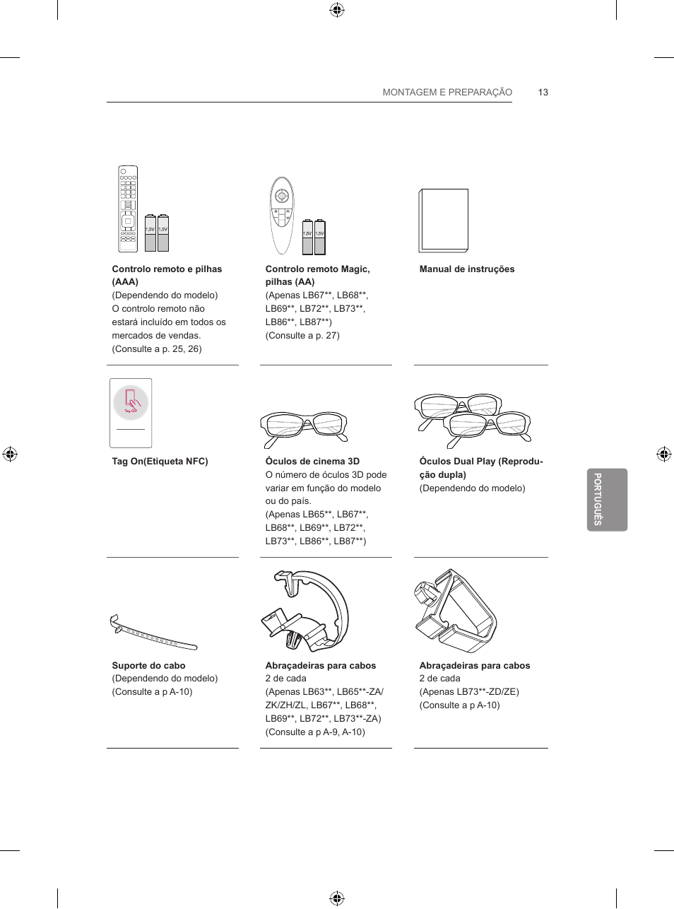 Procedimento de instalação, Montagem e preparação, Desembalar | LG 42LB670V User Manual | Page 231 / 356