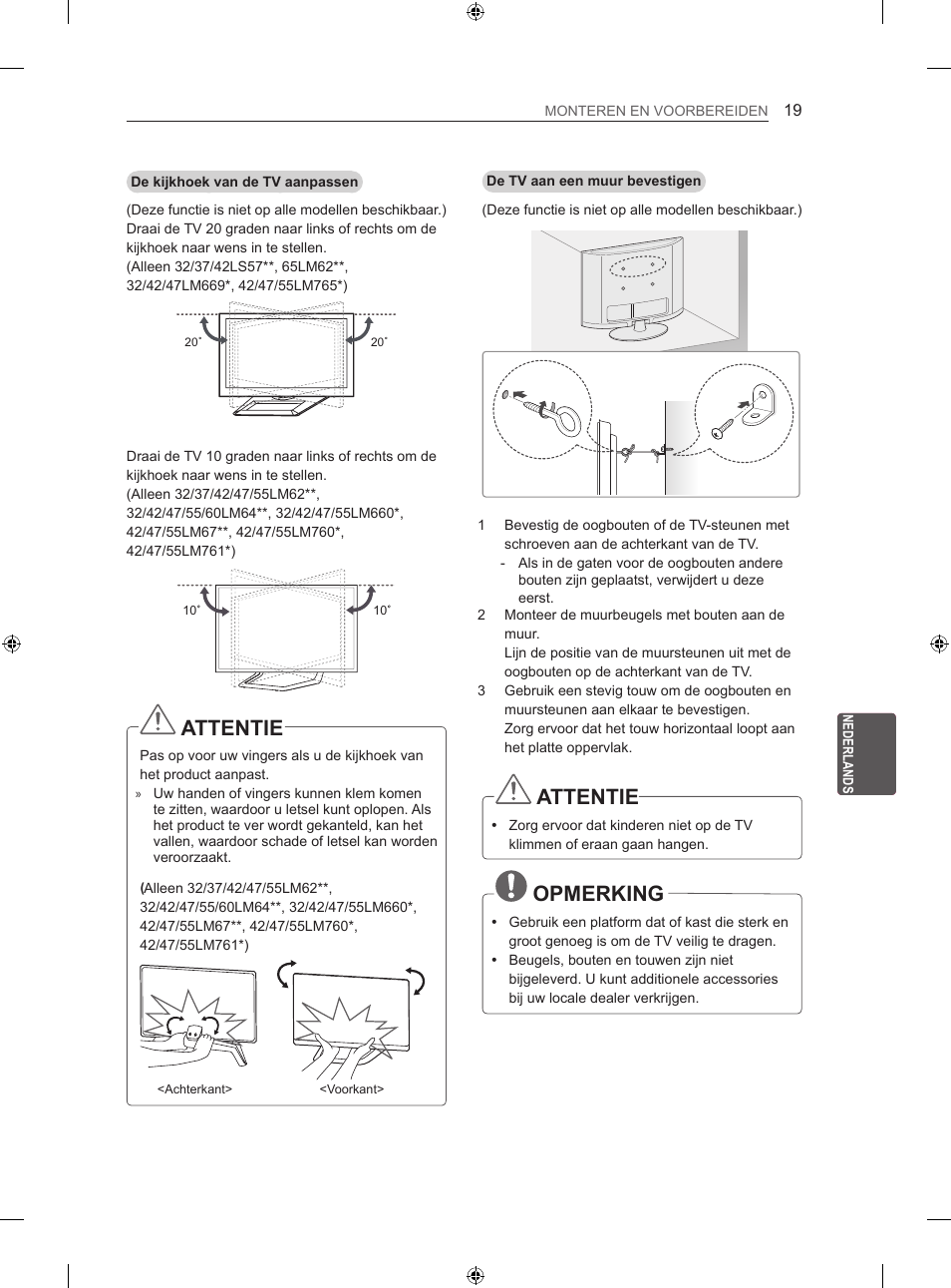 Attentie, Opmerking | LG 55LM670S User Manual | Page 203 / 309