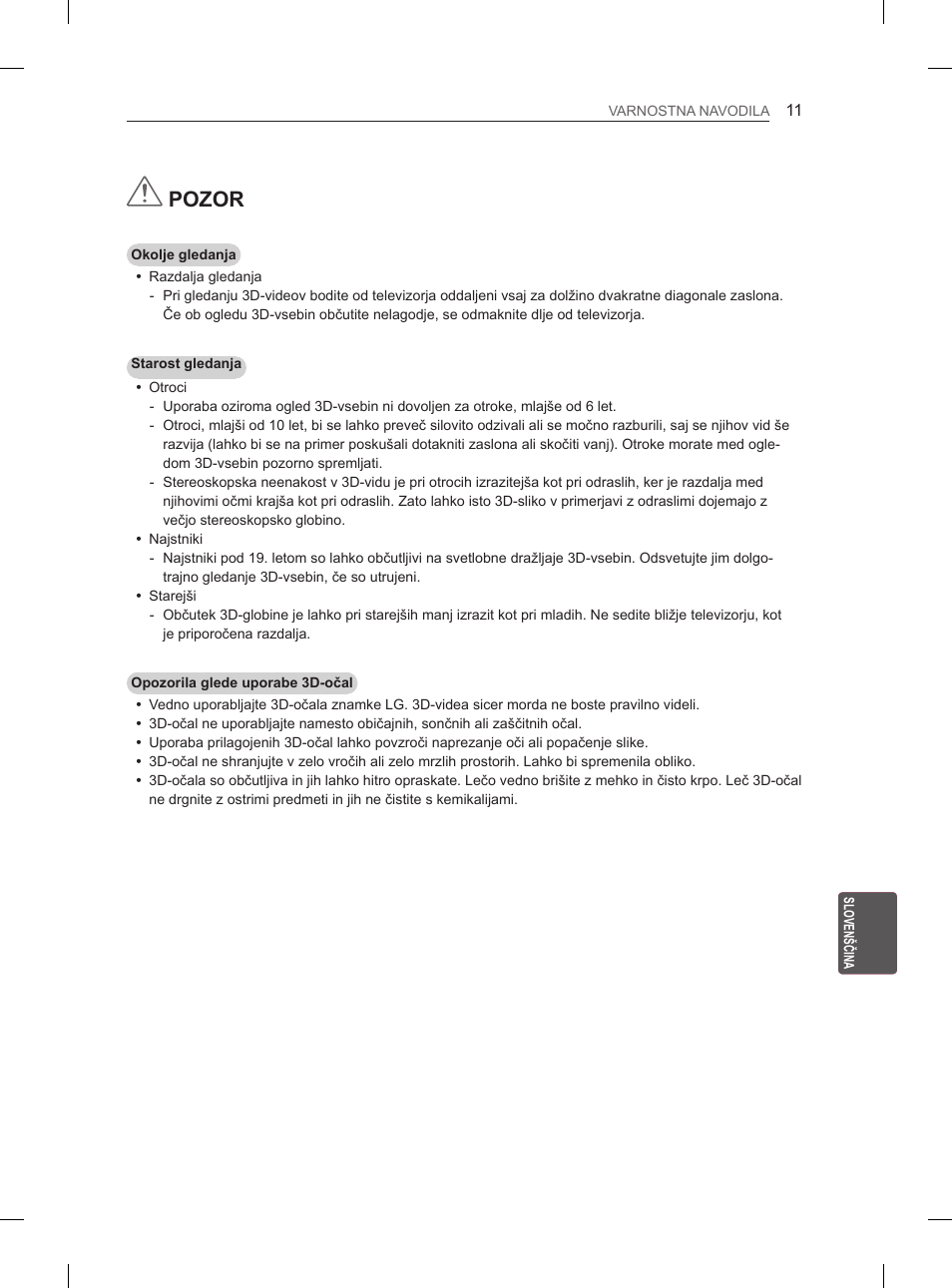 Pozor | LG 55LM670S User Manual | Page 251 / 309