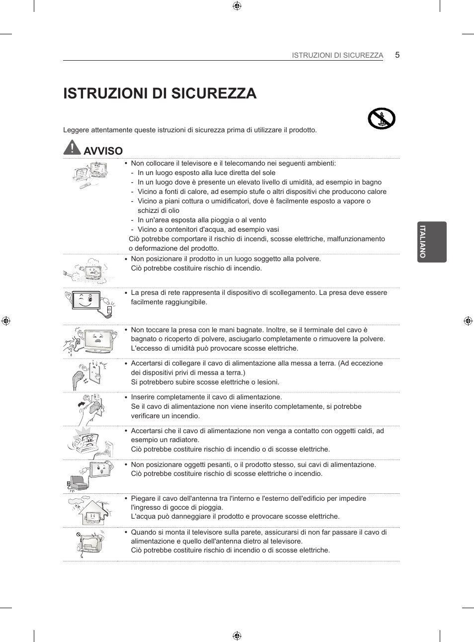 Istruzioni di sicurezza, Avviso | LG 55LM670S User Manual | Page 97 / 309