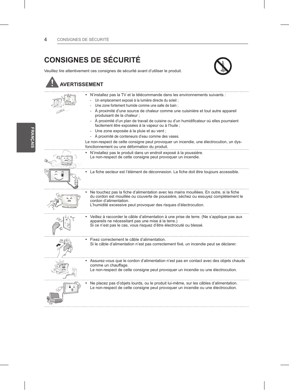 Consignes de sécurité | LG 65UB950V User Manual | Page 115 / 359