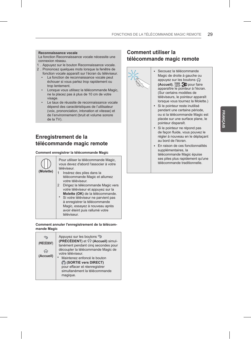 Enregistrement de la télécommande magic remote, Comment utiliser la télécommande magic remote | LG 65UB950V User Manual | Page 140 / 359
