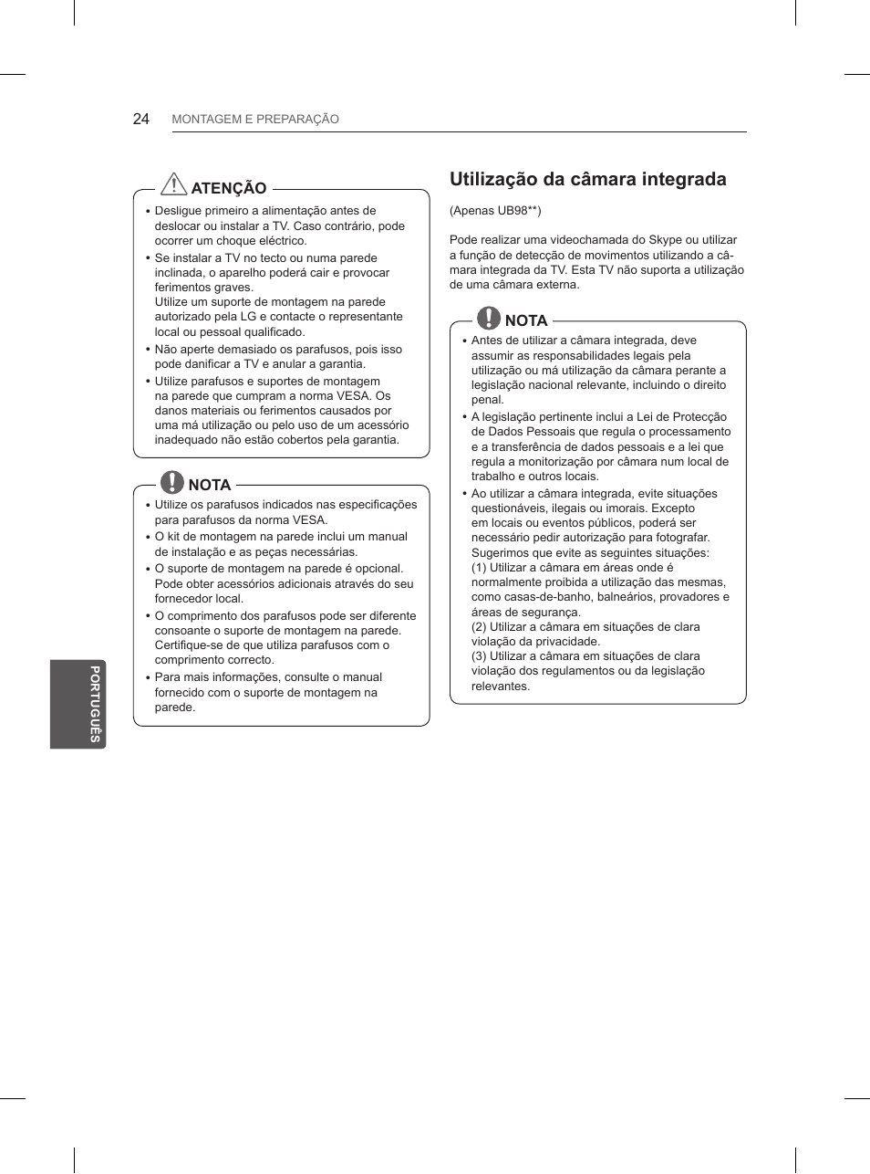 Utilização da câmara integrada | LG 65UB950V User Manual | Page 241 / 359