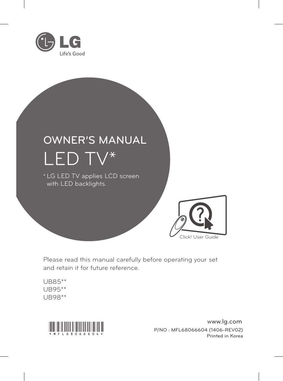 01_a, Led tv, Owner’s manual | LG 65UB950V User Manual | Page 4 / 359