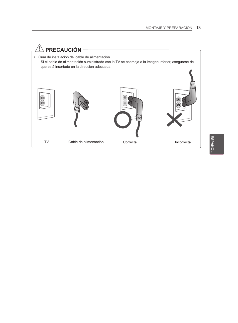 Precaución | LG 42LS3400 User Manual | Page 115 / 237