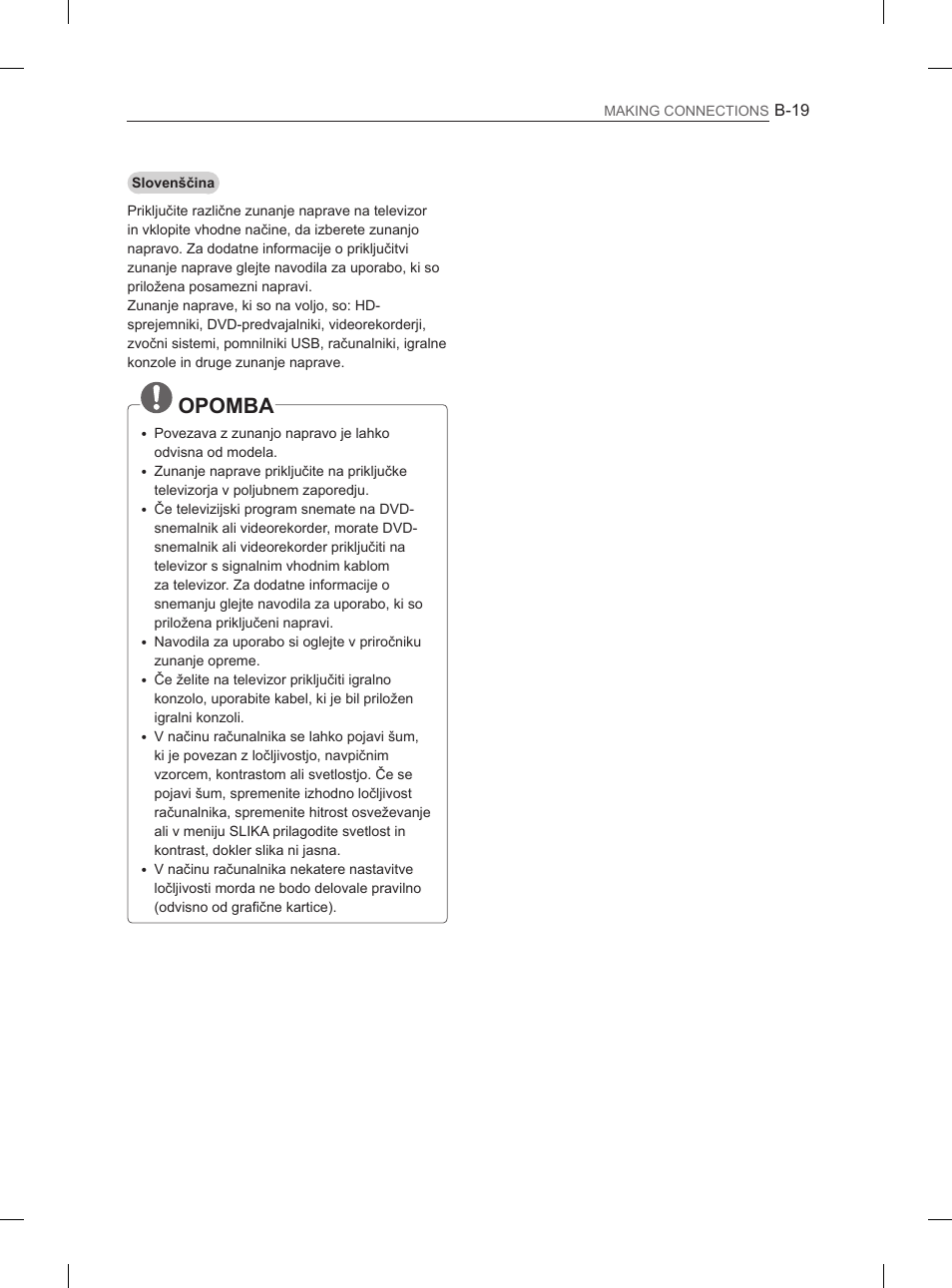 Opomba | LG 42LS3400 User Manual | Page 231 / 237