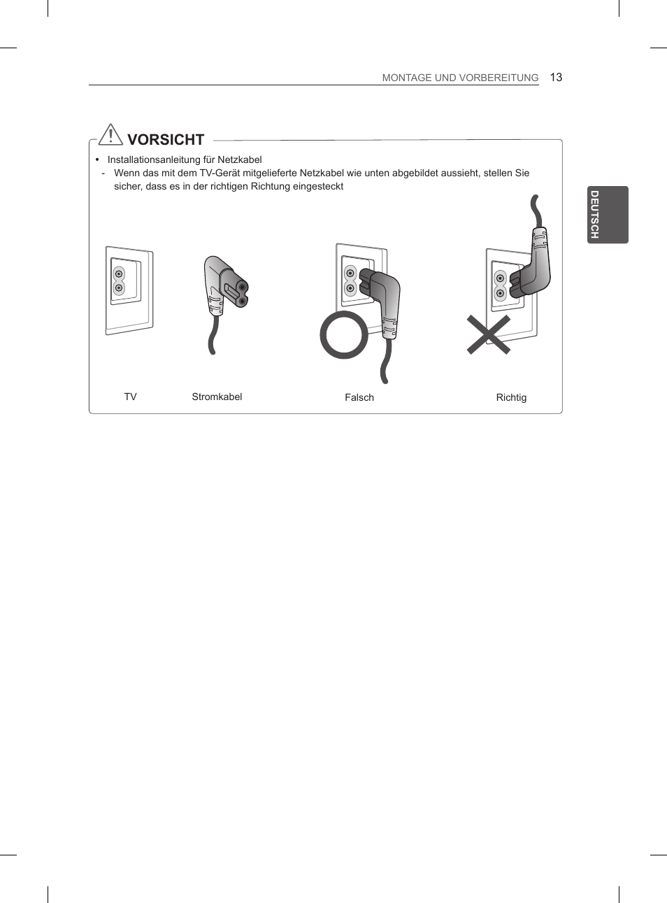 Vorsicht | LG 42LS3400 User Manual | Page 43 / 237