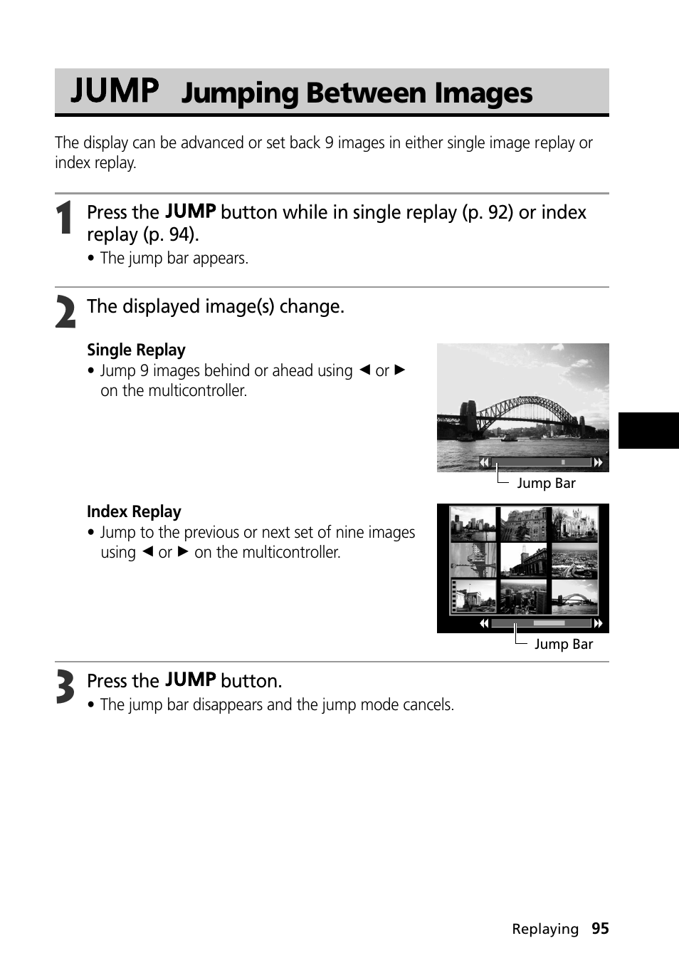 Jumping between images | Canon PowerShot S30 User Manual | Page 97 / 163