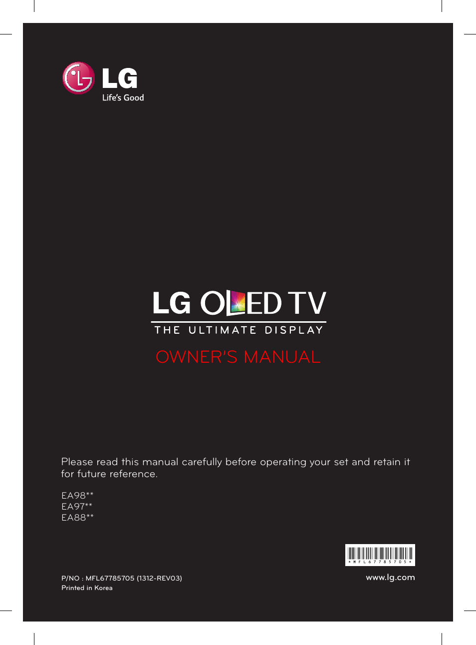 LG 55EA880V User Manual | 316 pages