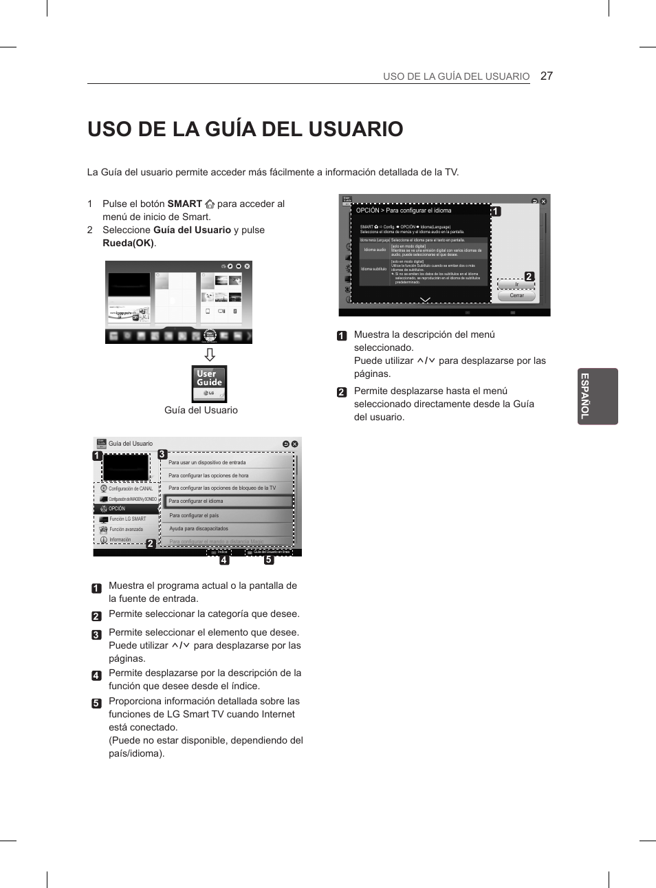 Uso de la guía del usuario | LG 55EA880V User Manual | Page 187 / 316