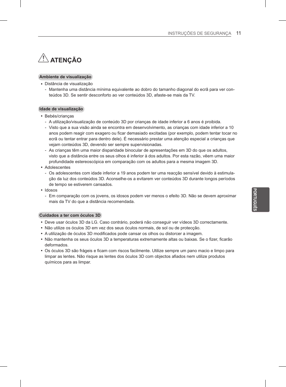 Atenção | LG 55EA880V User Manual | Page 201 / 316