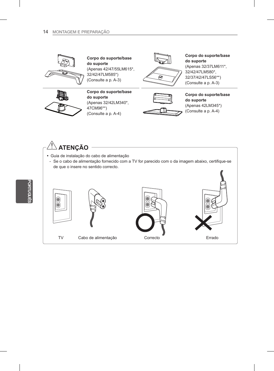 Atenção | LG 47LM615S User Manual | Page 146 / 261