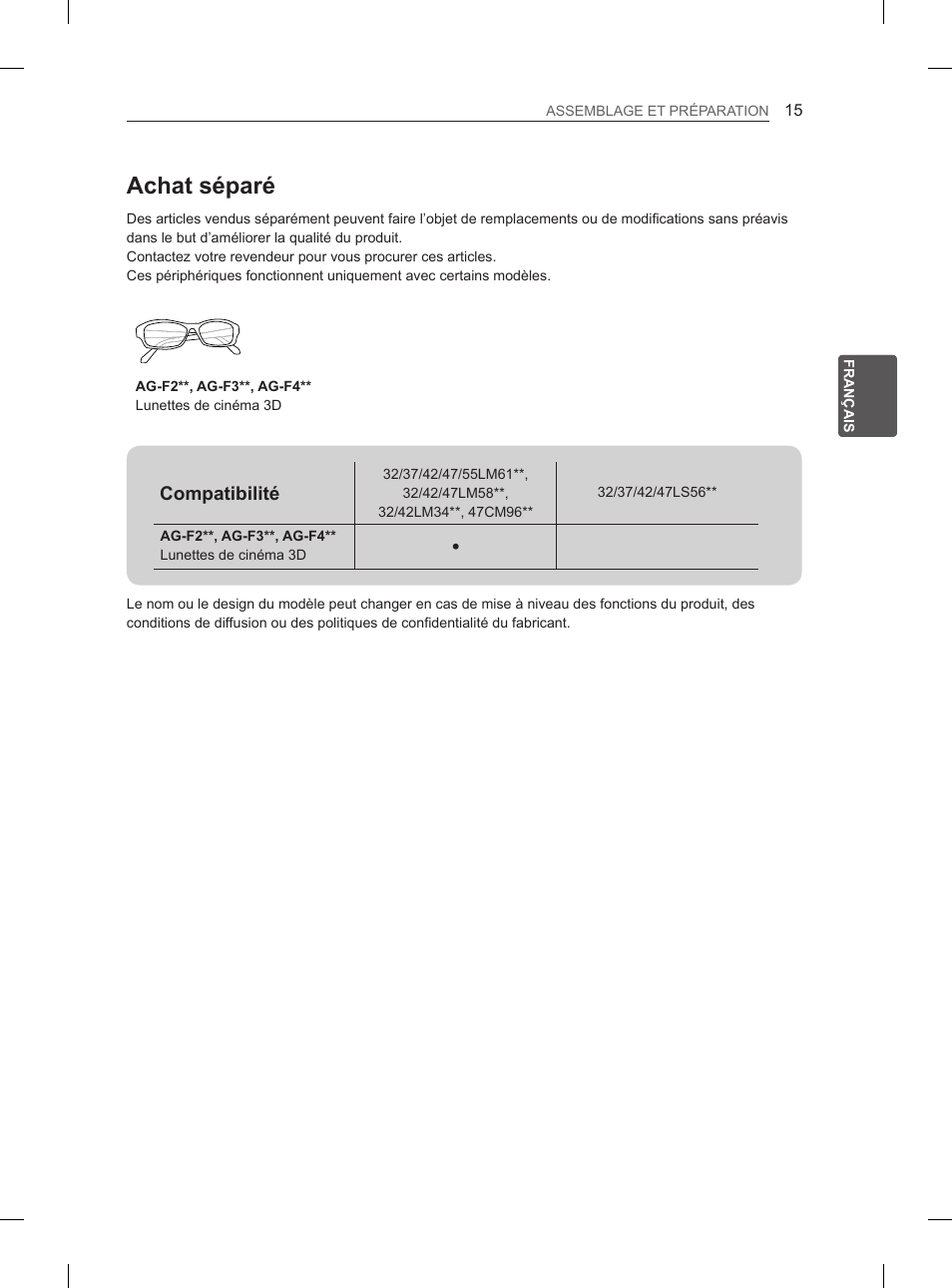 Achat séparé | LG 47LM615S User Manual | Page 69 / 261