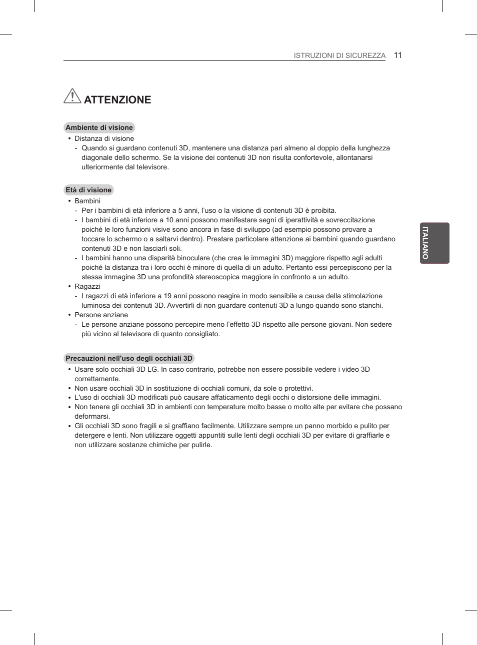Attenzione | LG 47LM615S User Manual | Page 89 / 261