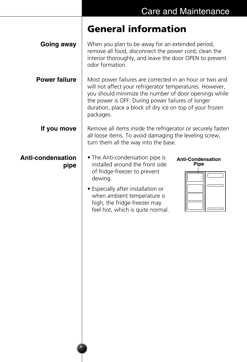 General information, Care and maintenance | LG GC-154GQW User Manual | Page 12 / 50