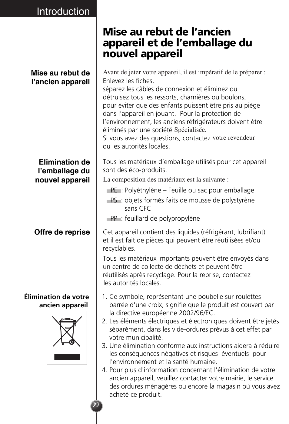 Introduction | LG GC-154GQW User Manual | Page 21 / 50