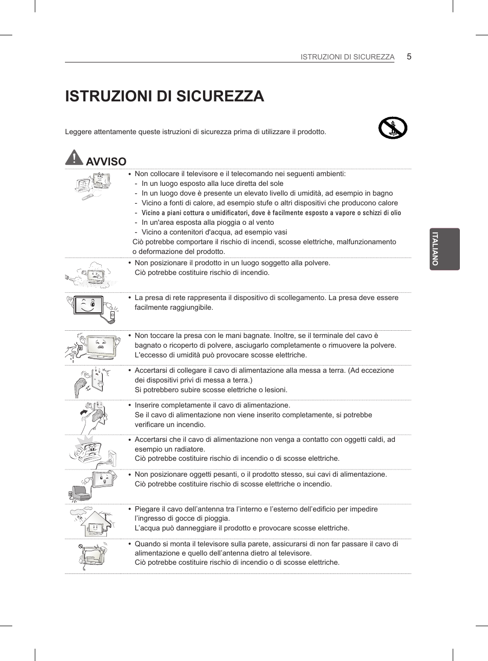 Istruzioni di sicurezza, Avviso | LG 55EA980V User Manual | Page 134 / 319