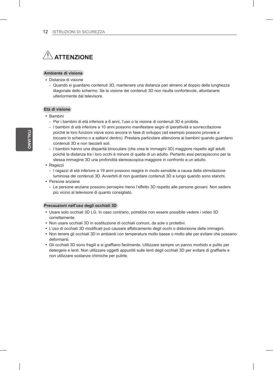 Attenzione | LG 55EA980V User Manual | Page 141 / 319