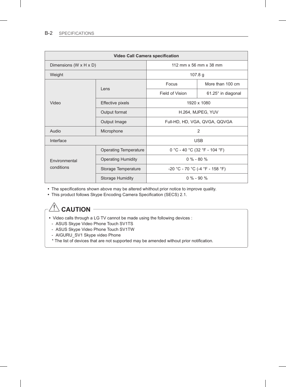 Caution | LG 55EA980V User Manual | Page 315 / 319