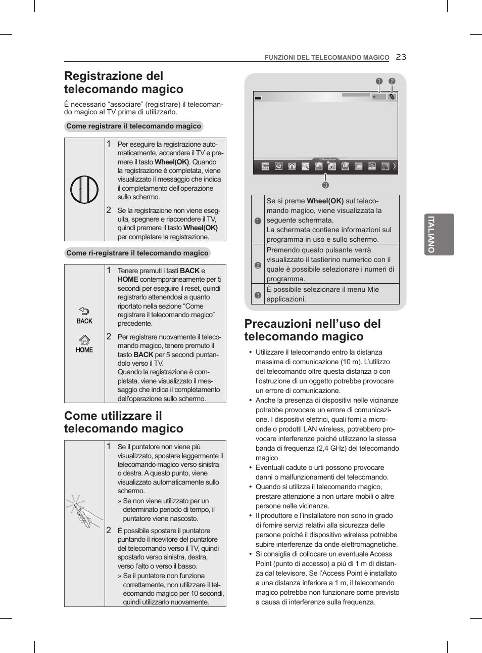 Registrazione del telecomando magico | LG 47LM860V User Manual | Page 117 / 313