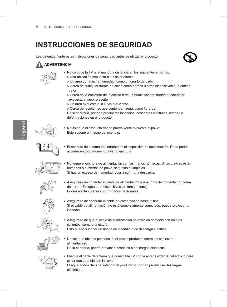 Instrucciones de seguridad | LG 47LM860V User Manual | Page 132 / 313