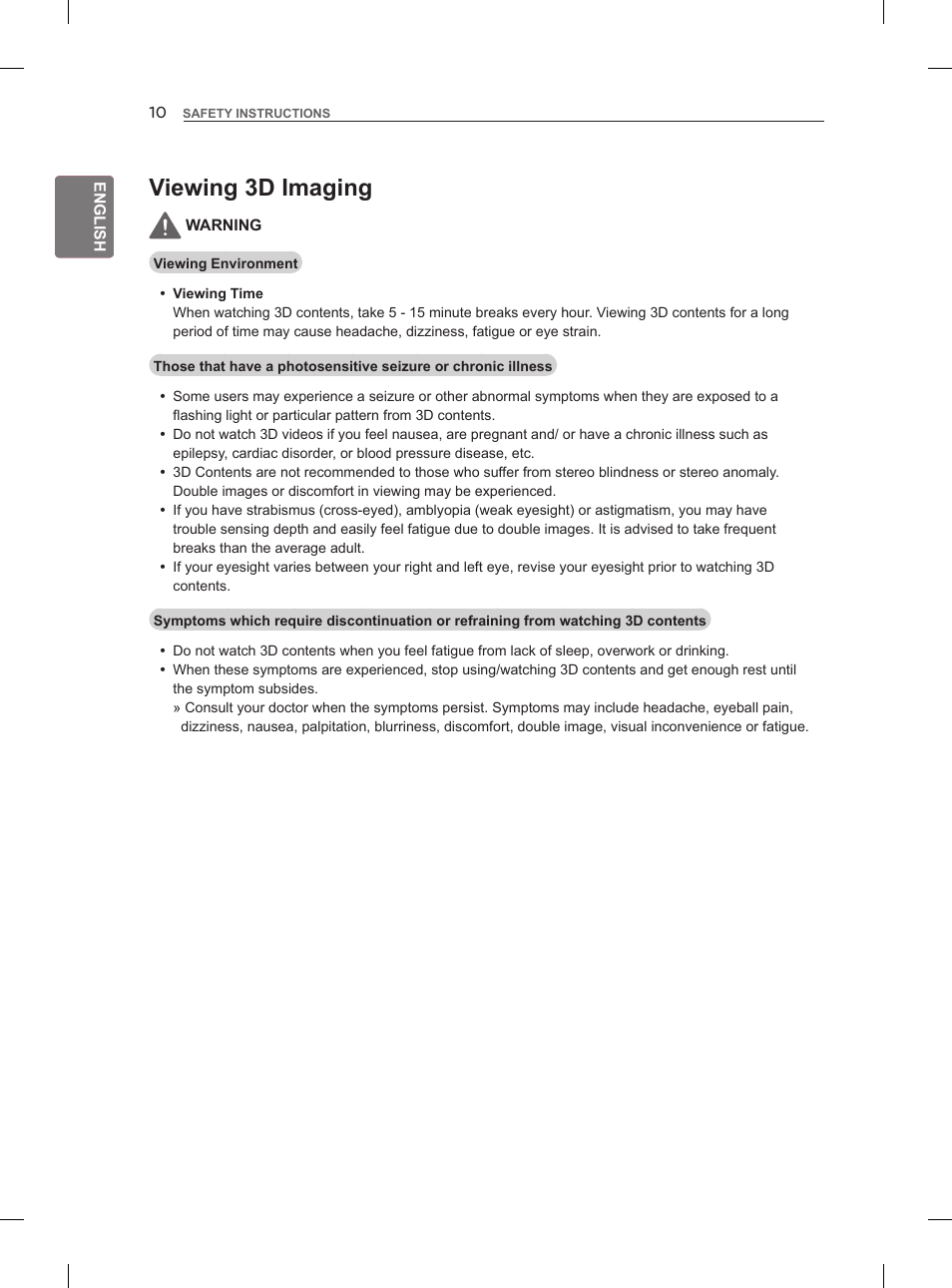 Viewing 3d imaging | LG 47LM860V User Manual | Page 20 / 313