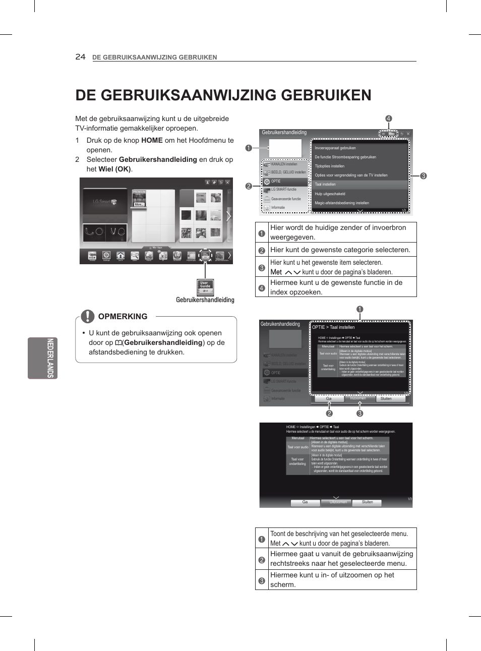 Nederlands, Opmerking, Gebruikershandleiding | De gebruiksaanwijzing gebruiken | LG 47LM860V User Manual | Page 208 / 313